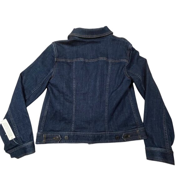 Talbots Women's Petite Ruffled Denim Jacket Dark Wash Small Petite SP - NWT Butt - Picture 7 of 10